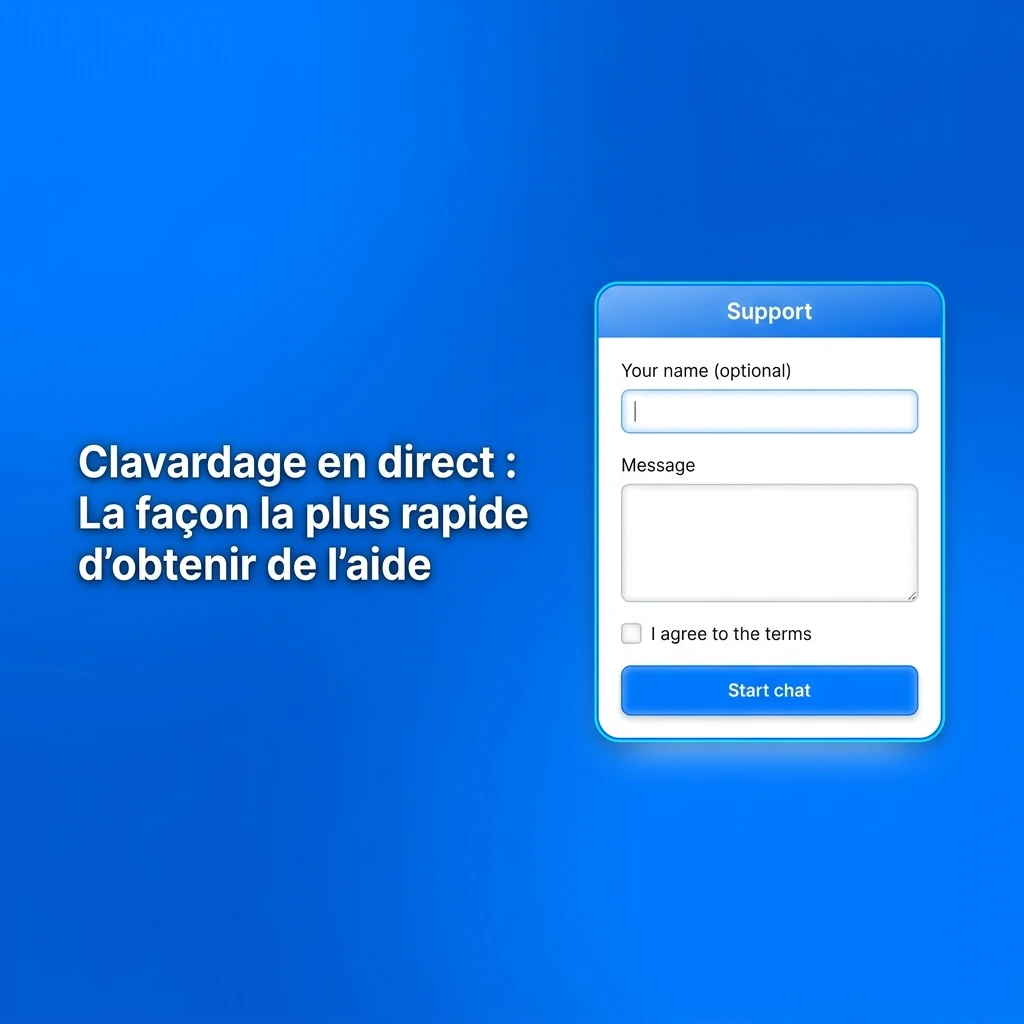 Agent de clavardage en direct aidant un client en temps réel, disponible 24h/24 sur le site