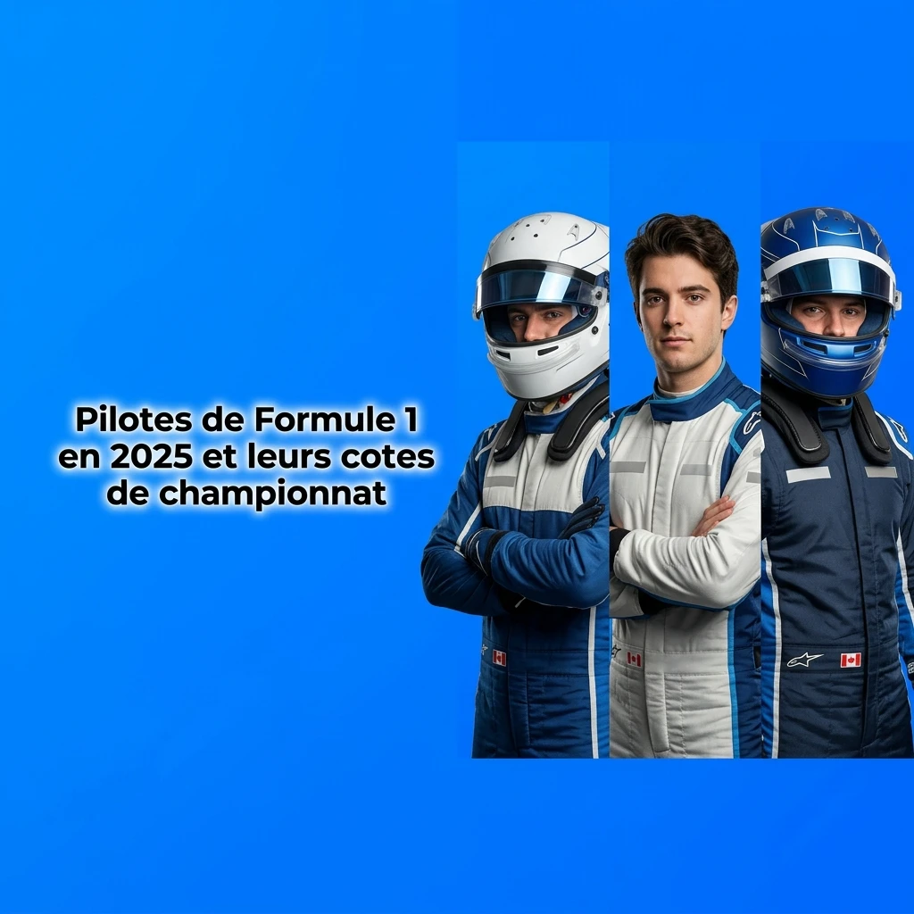 Tableau des pilotes F1 2025 par équipe avec leurs cotes de championnat, incluant Verstappen, Hamilton et Norris.