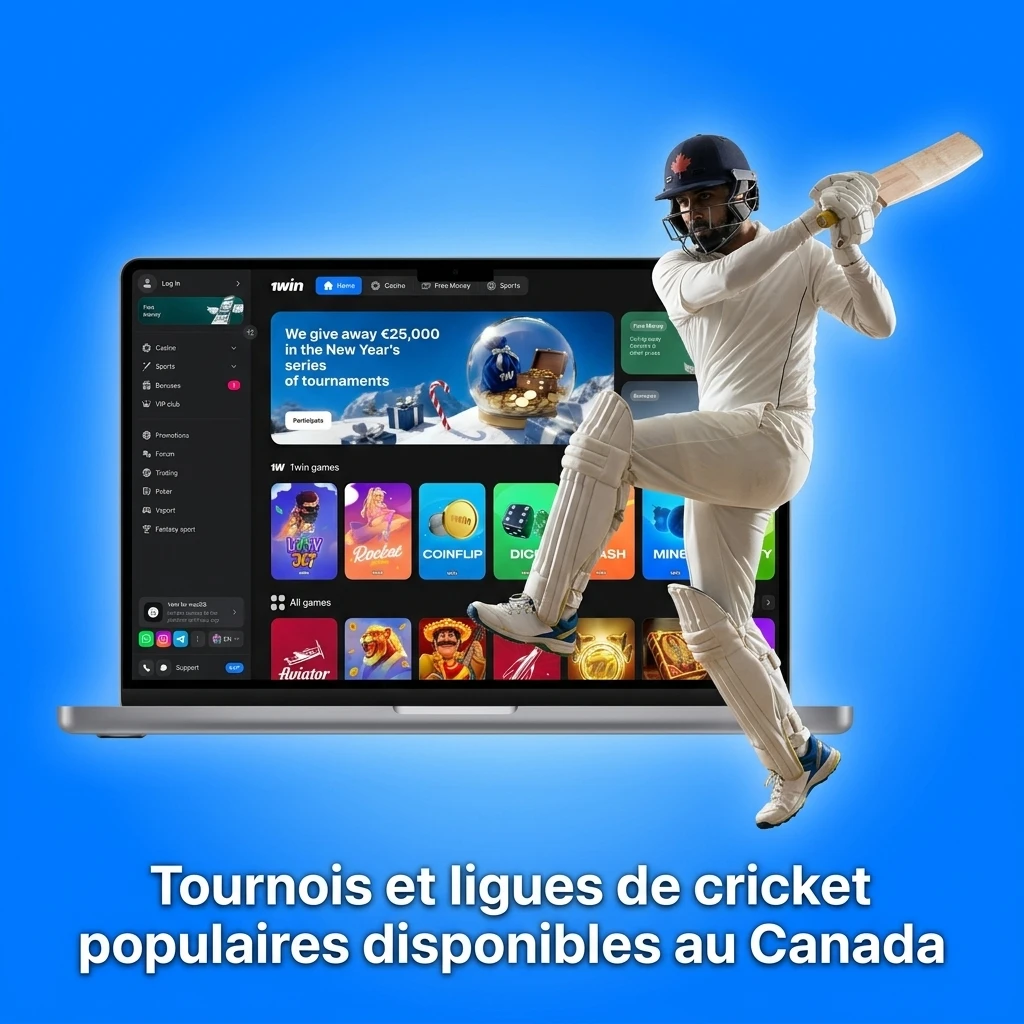 Tournois de cricket populaires au Canada : ICC World Cup, T20, IPL, The Ashes et ligues disponibles sur 1win