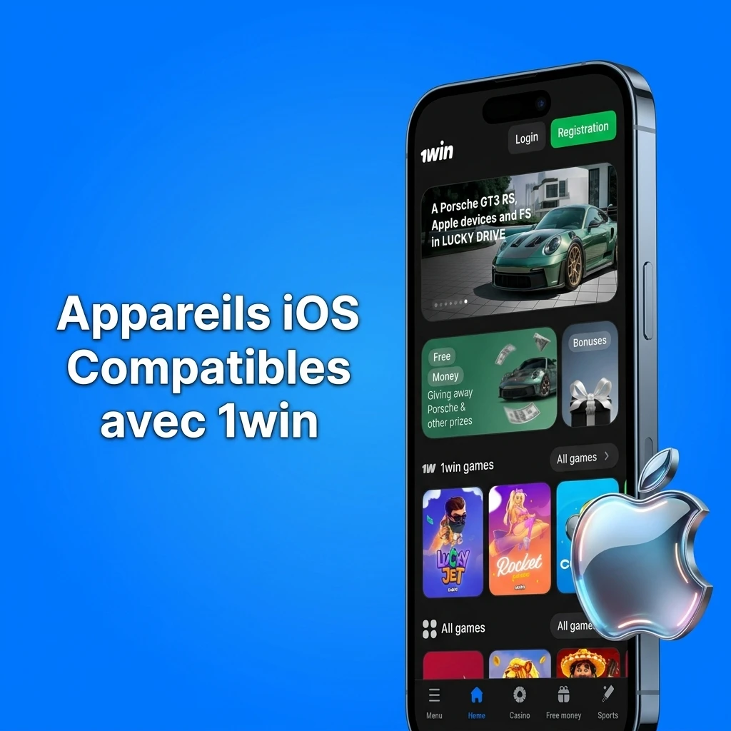 Liste des appareils Apple compatibles avec l'application mobile 1win, incluant iPhone, iPad et iPod Touch sous iOS 13+