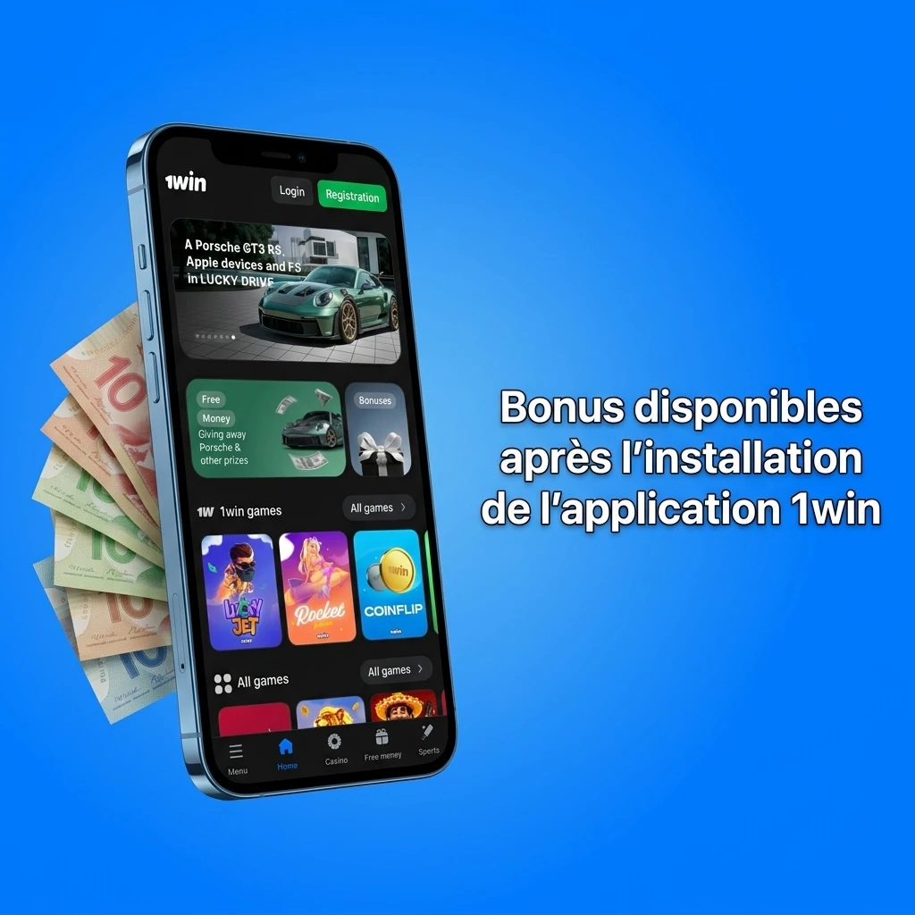Bonus disponibles sur l'application 1win : forfait de bienvenue 500%, cashback et tours gratuits au Canada