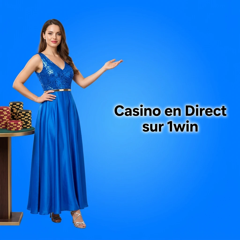 Croupier professionnel en direct sur 1win avec tables de roulette, blackjack et baccarat en HD