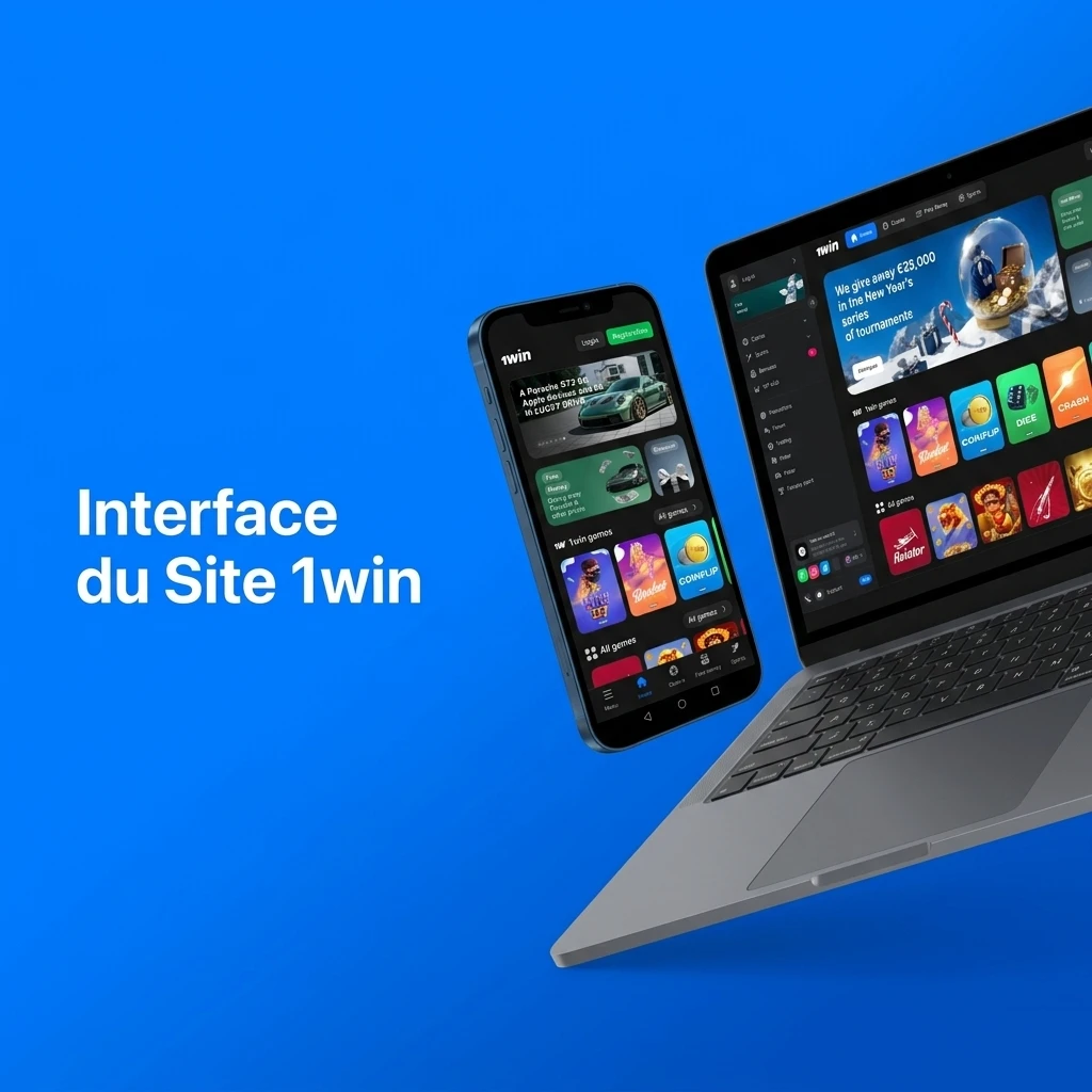 Interface du site 1win avec navigation intuitive pour joueurs canadiens, incluant paris sportifs, casino et promotions