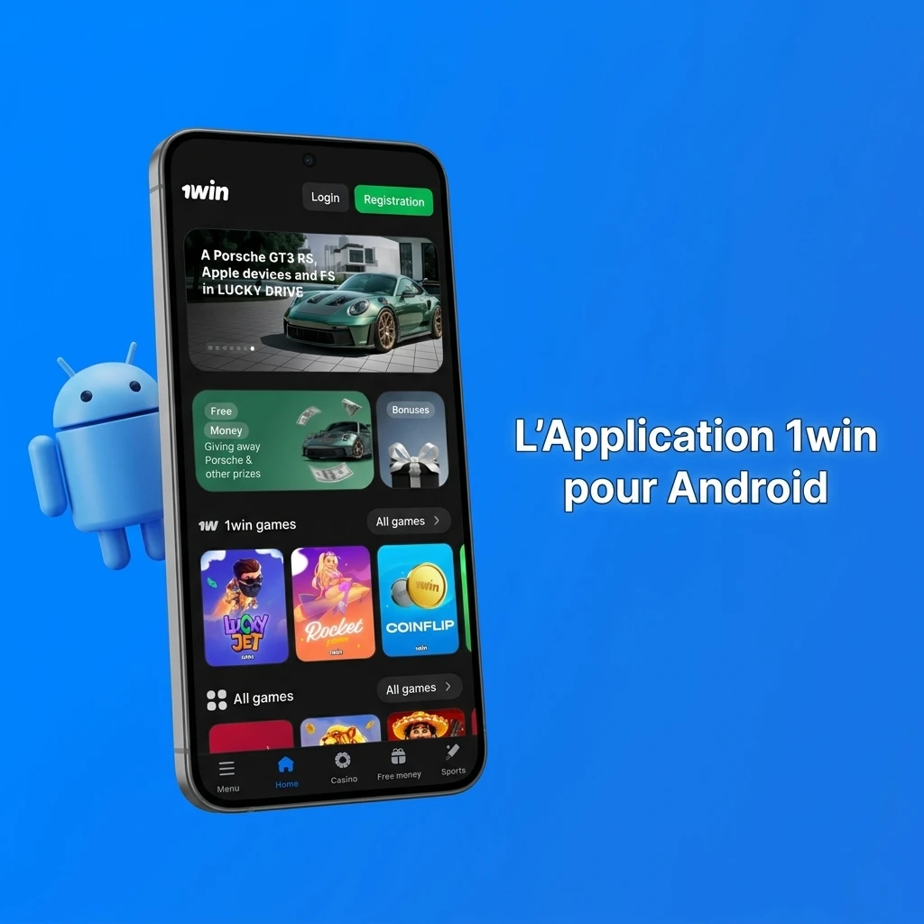 Application mobile 1win pour Android permettant de parier sur le sport et jouer au casino gratuitement