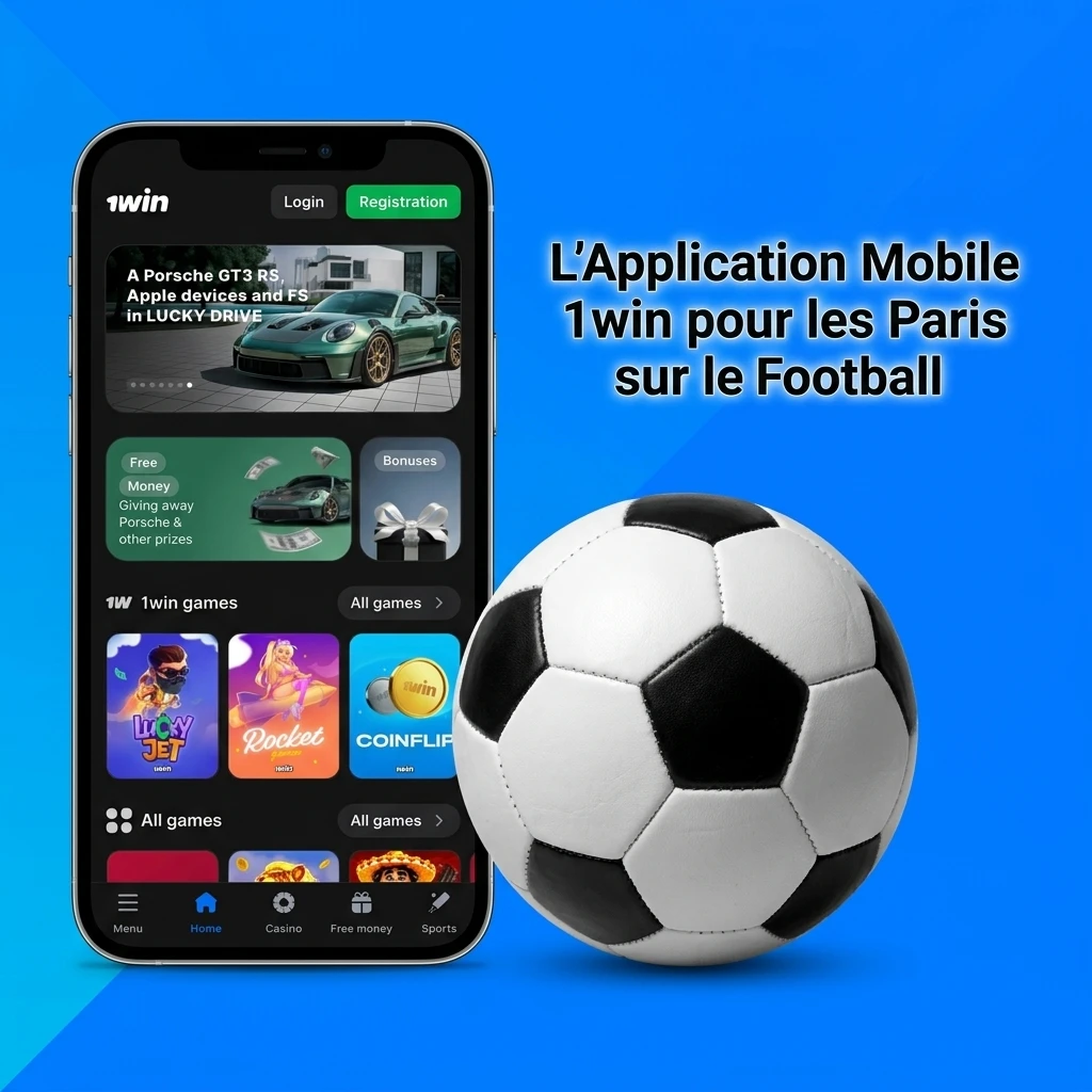 Application mobile 1win pour parier sur le football sur Android et iOS, interface claire avec cotes en temps réel