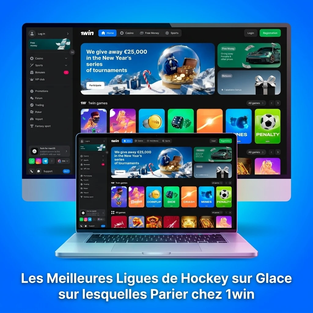 Ligues de hockey sur glace disponibles sur 1win : LNH, KHL, IIHF, AHL, LHJMQ et SHL