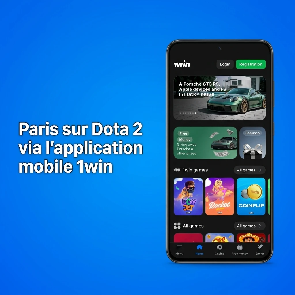 Application mobile 1win pour parier sur Dota 2 au Canada, disponible sur iOS et Android