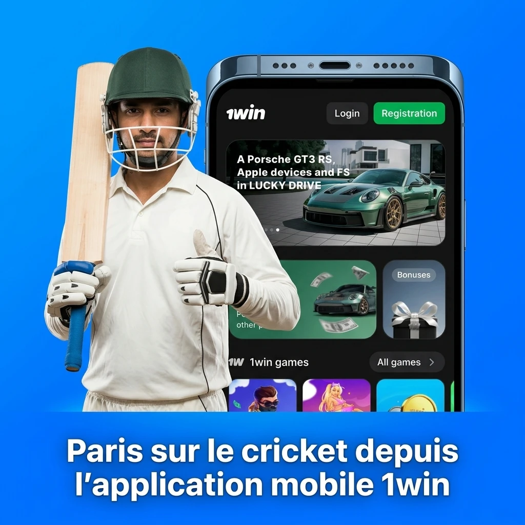 Application mobile 1win pour parier sur le cricket au Canada sur Android et iOS